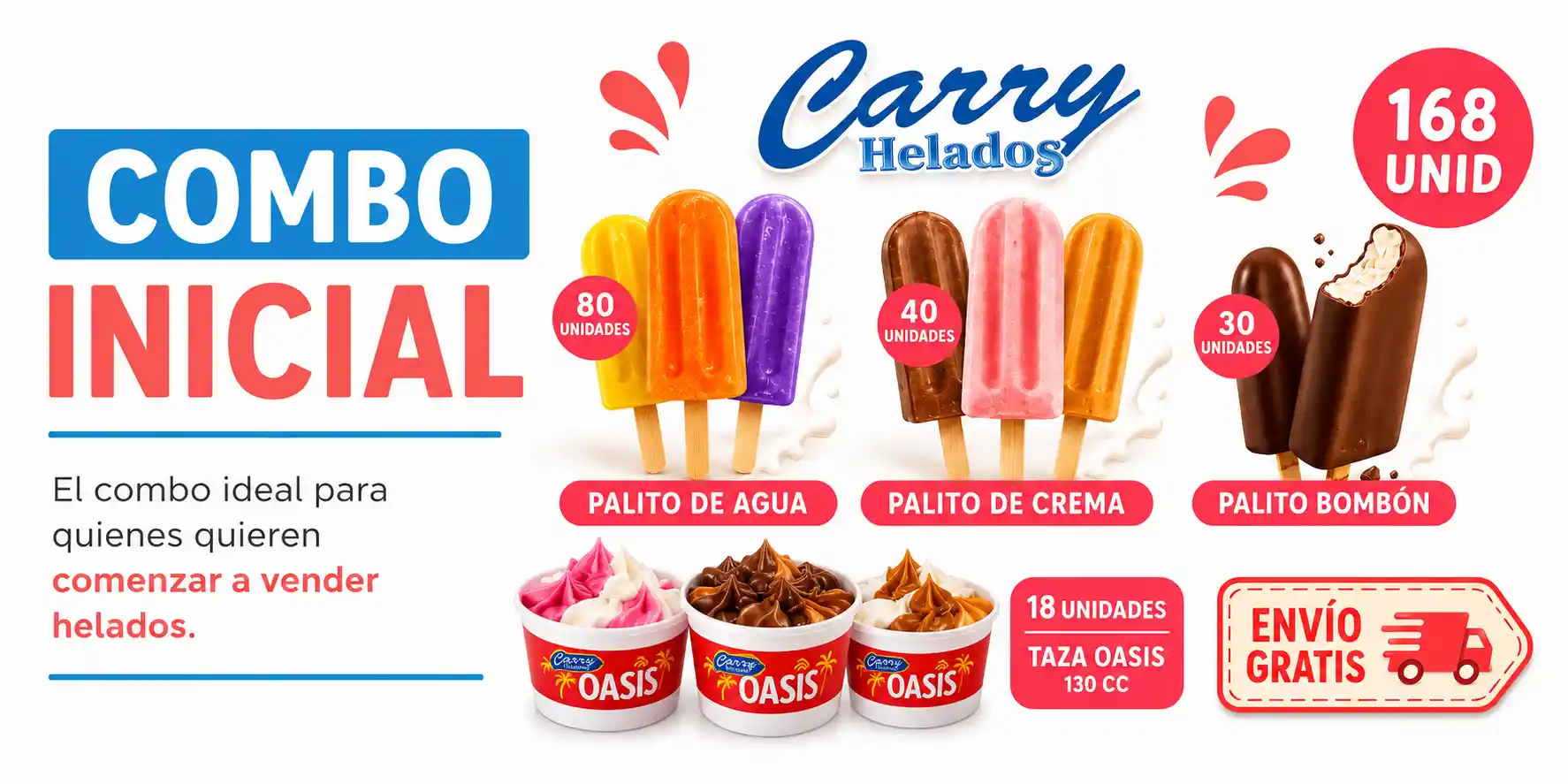 Combo inicial de helados Carry
