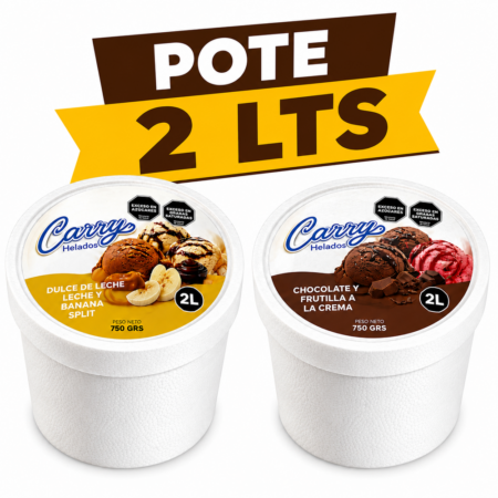 POTE 2 LTS DULCE DE LECHE-BANANA SPLIT X 4 U